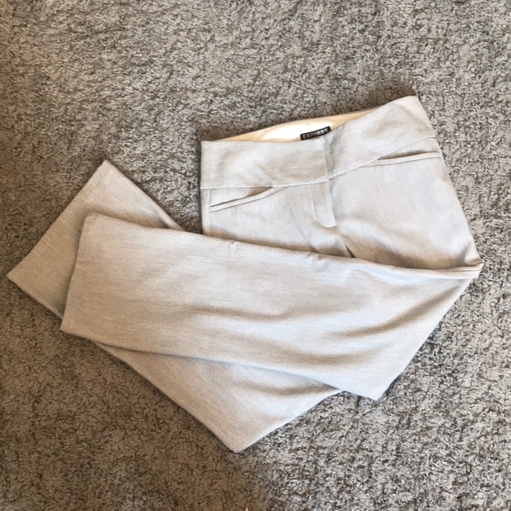 Gray editor slacks from express